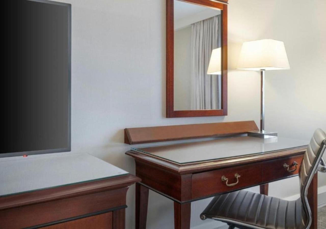 Habitación con cama extragrande y sofá cama
